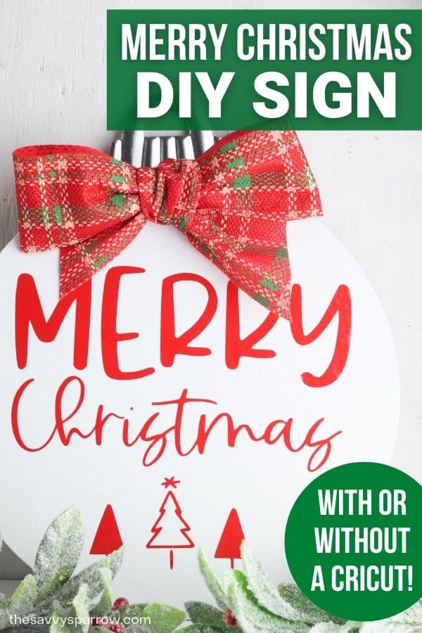 Merry Christmas DIY sign for holiday decor