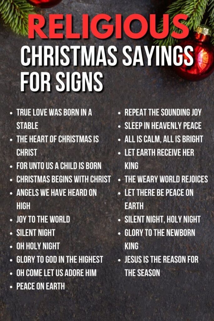 list of religious sayings for Christmas signs