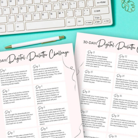 30 day digital decluttering challenge printable