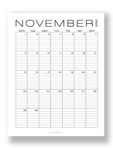Free Printable November Calendar - 8 Cute 2021 Designs!