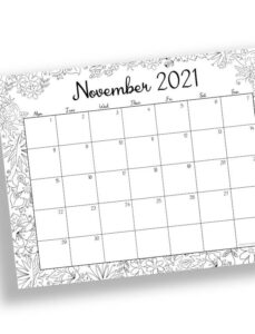 Free Printable November Calendar - 8 Cute 2021 Designs!