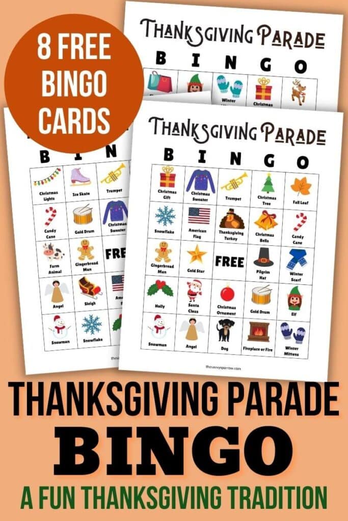 free printable Thanksgiving parade bingo pdf