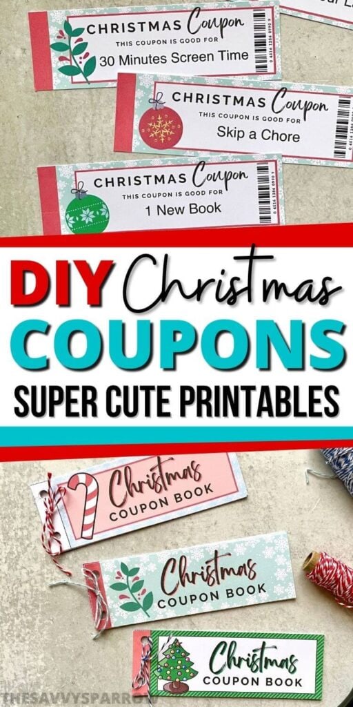 DIY Christmas coupons Pinterest graphic