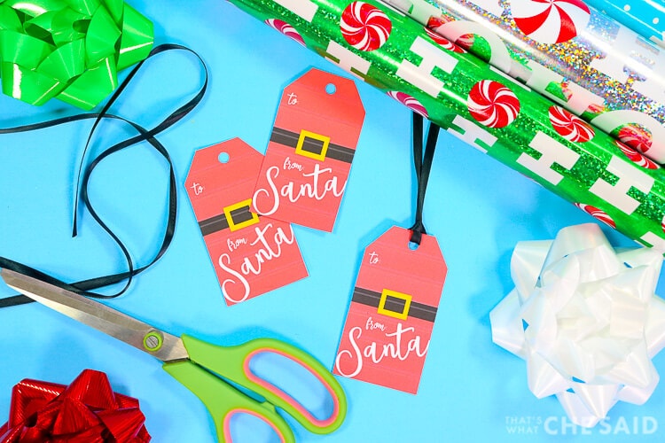 Christmas gift tags that say from santa