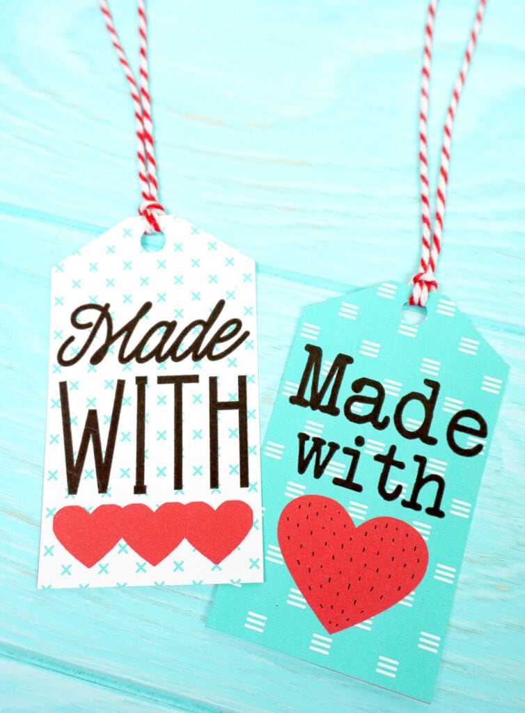 gift tags that say made with love