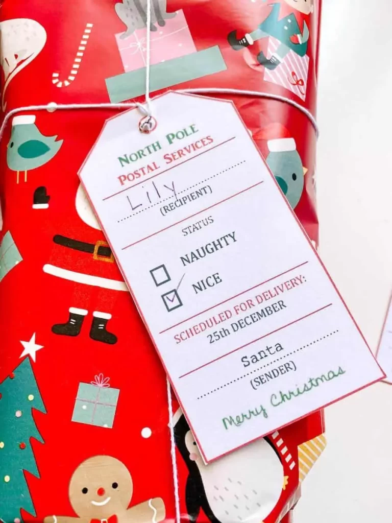 printable Santa gift tags