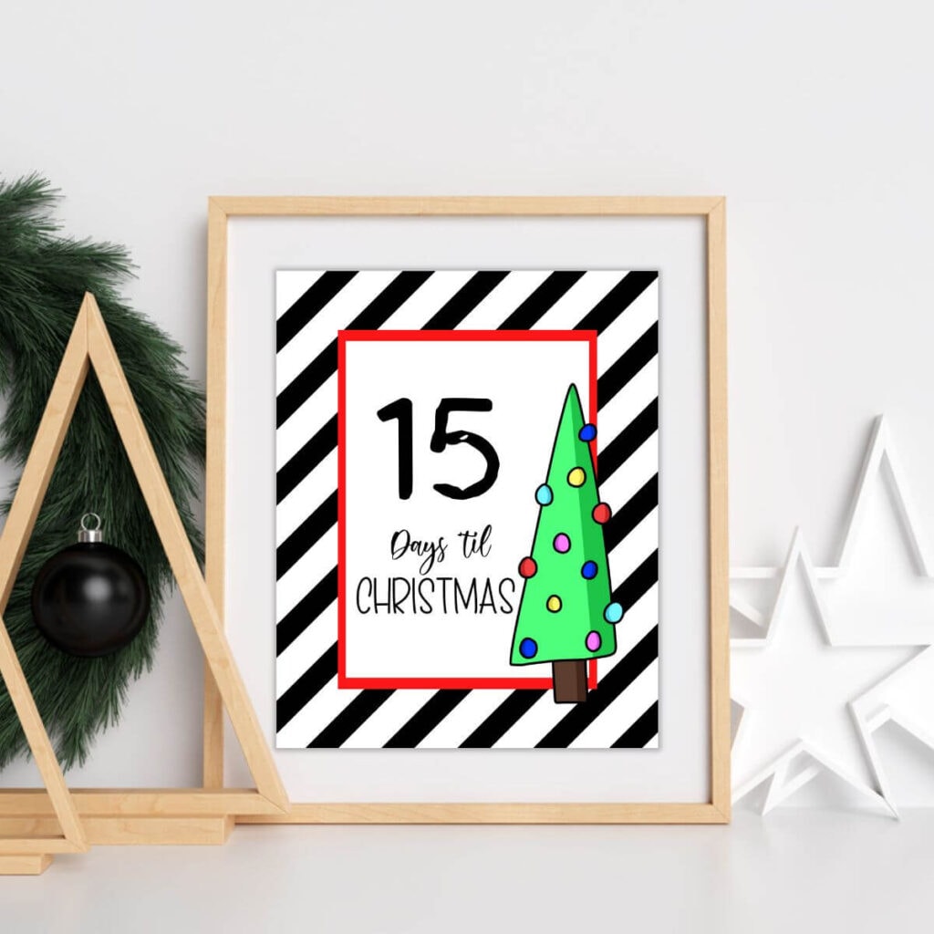 free printable Christmas countdown sign