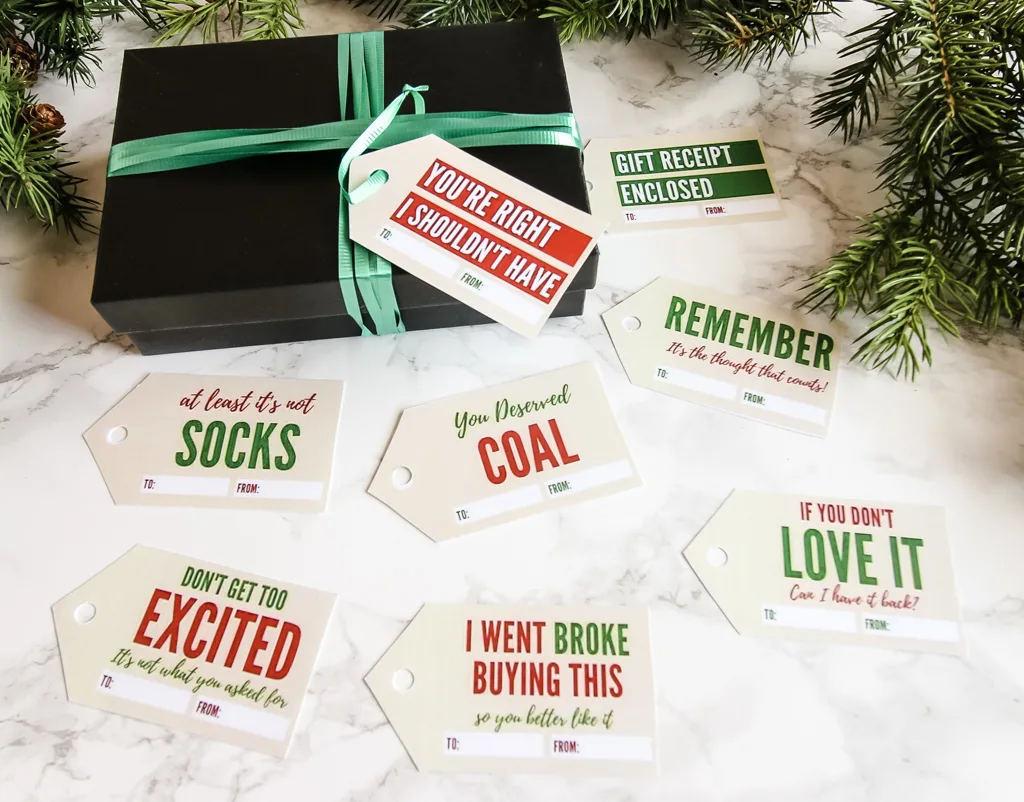 funny Christmas gift tags