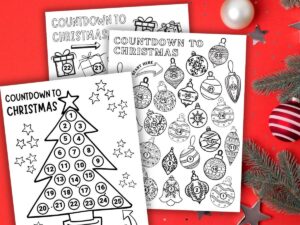 Printable Christmas Countdown Coloring Pages - Countdown to Christmas!