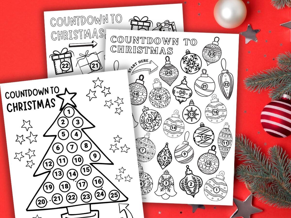 Printable Christmas Countdown Coloring Pages Countdown To Christmas 