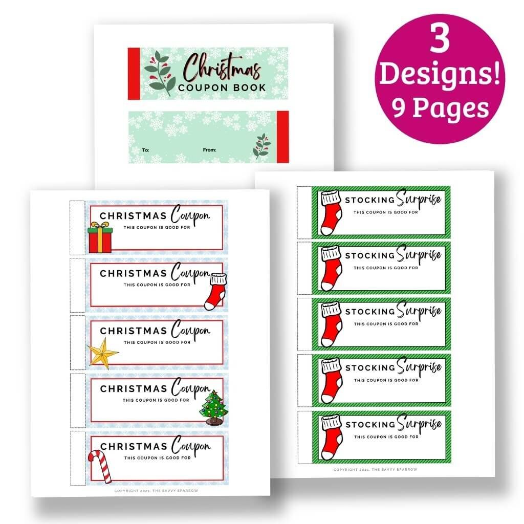 printable DIY Christmas coupon book template