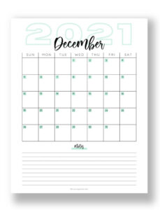 Free Printable December Calendars - 8 Cute 2021 PDFs to Print Now!