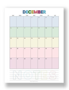 Free Printable December Calendars - 8 Cute 2021 PDFs to Print Now!