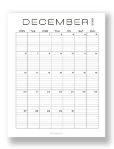 Free Printable December Calendars - 8 Cute 2021 PDFs to Print Now!