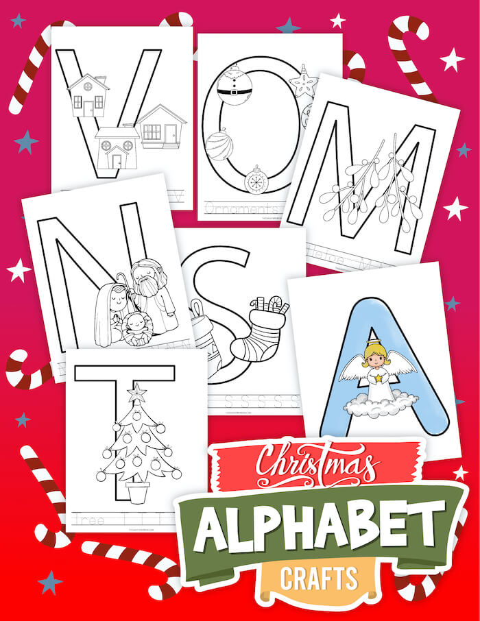 free christmas alphabet coloring pages