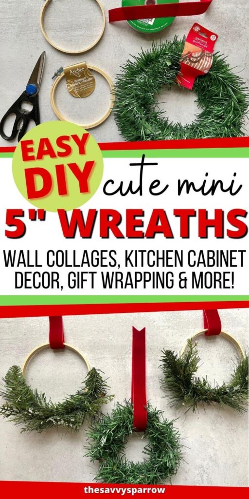easy DIY mini wreaths Pinterest graphic collage