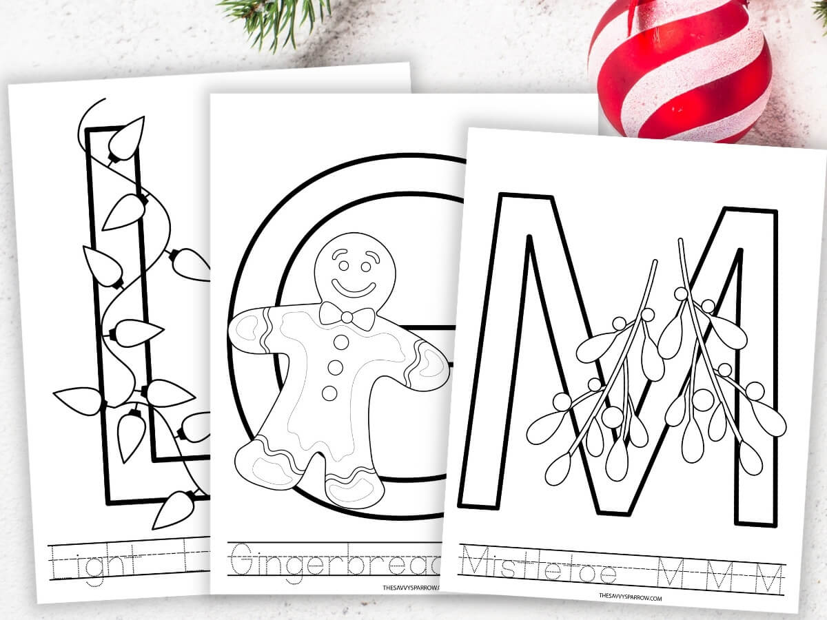 Christmas Color by Letter, Christmas Coloring Pages, Color by Code