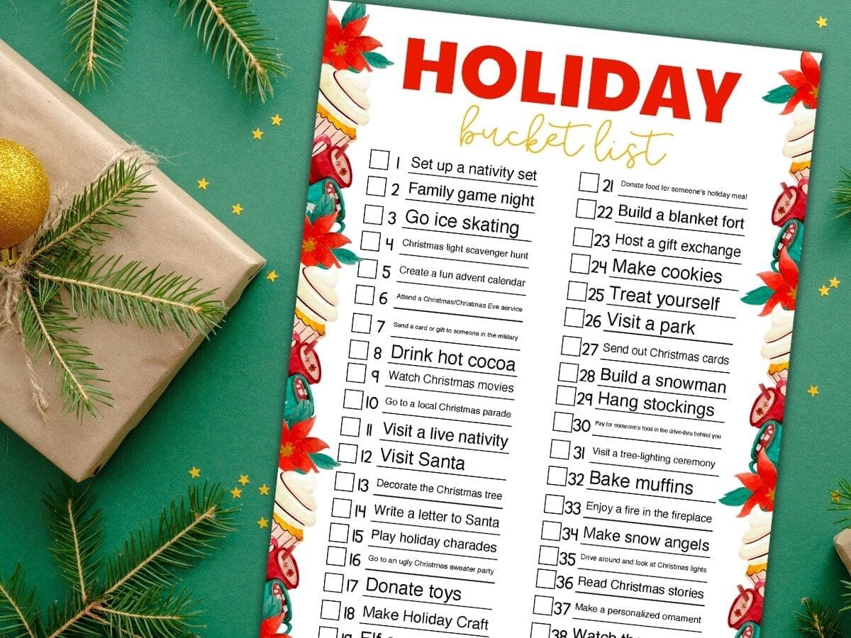The Ultimate Christmas Bucket List - Free Printable and 50 Fun Ideas!