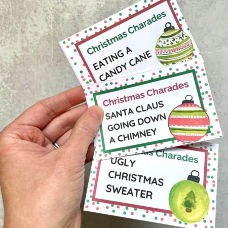 printable Christmas charades game cards