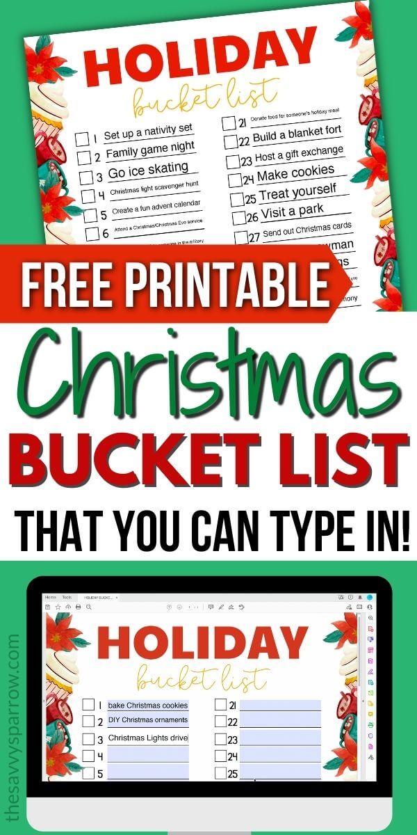 The Ultimate Christmas Bucket List - Free Printable And 50 Fun Ideas!