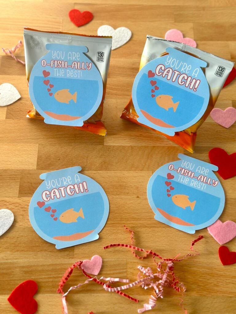 free printable Valentines for goldfish snack crackers