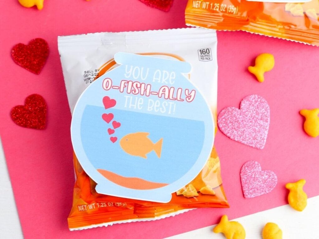 goldfish valentines with printable cards