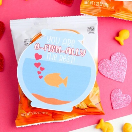 goldfish valentines with printable cards