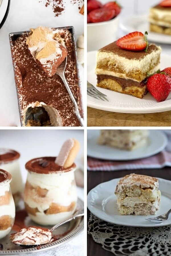 collage of tiramisu pictures