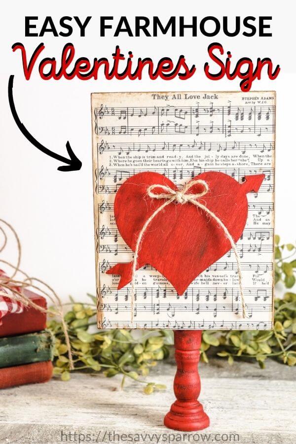 easy farmhouse Valentines sign craft
