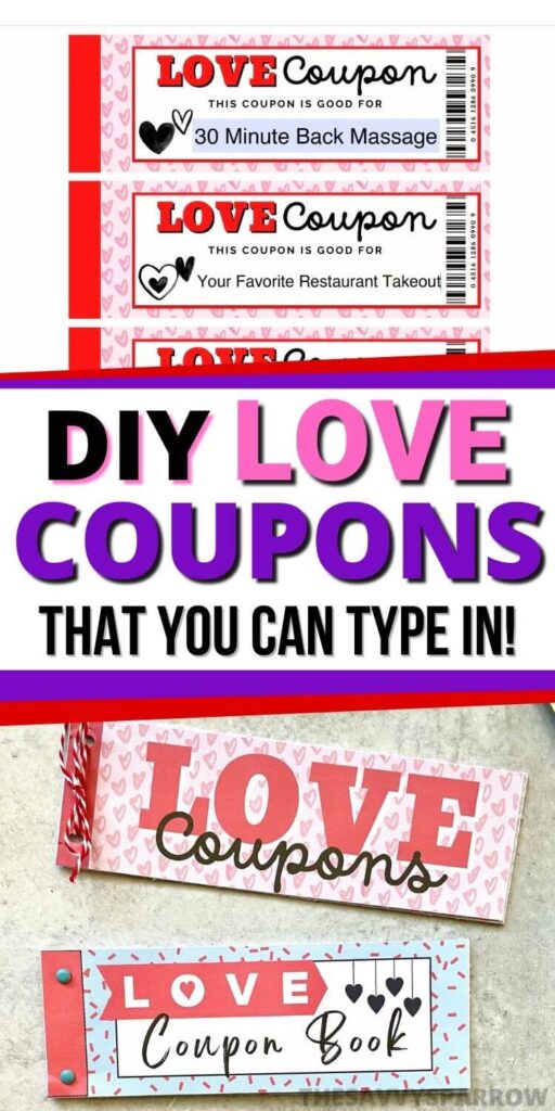collage of DIY love coupons