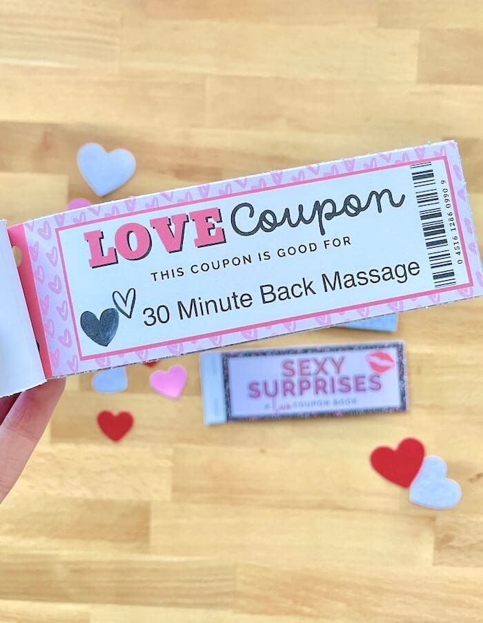 love coupon good for a 30 minute back massage