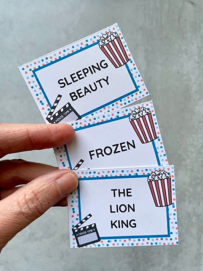printable charades cards with Disney movie titles