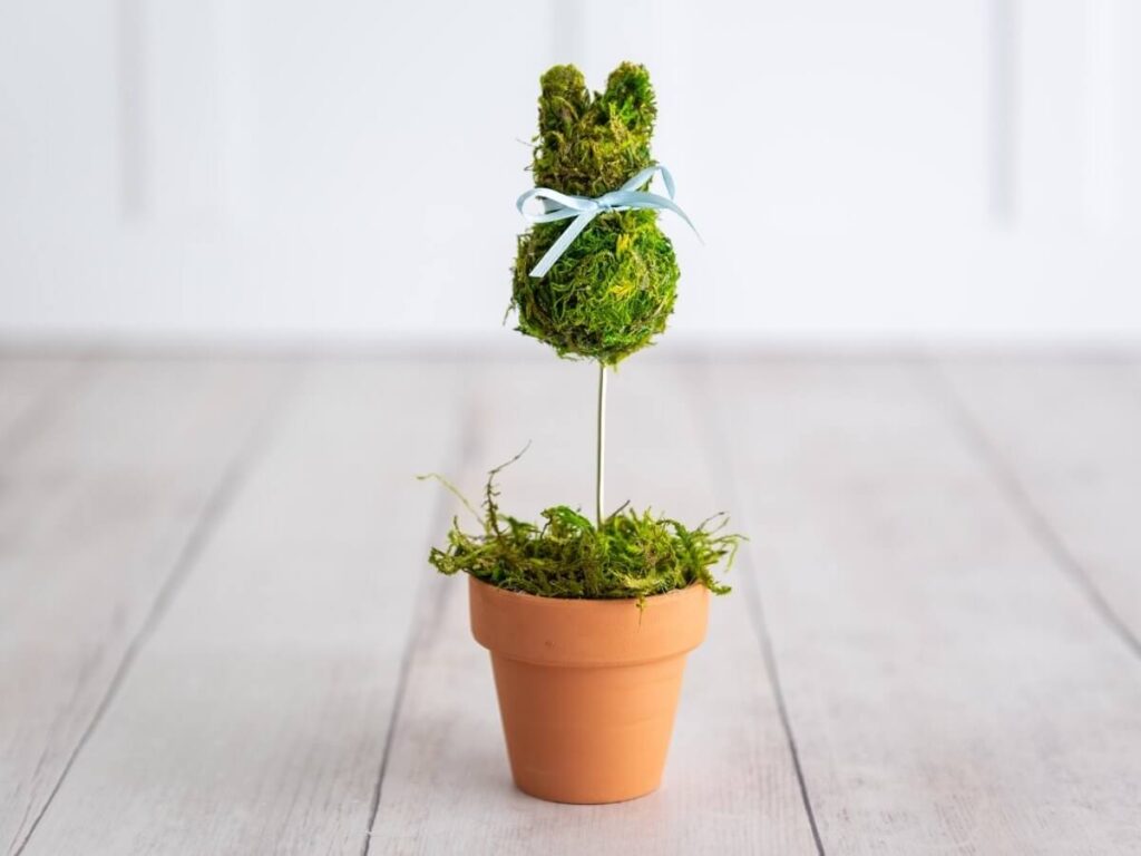 moss bunny topiary