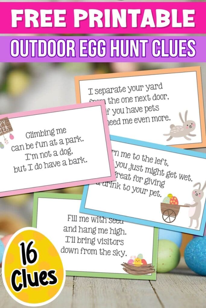 free printable easter egg hunt clues for outdoors