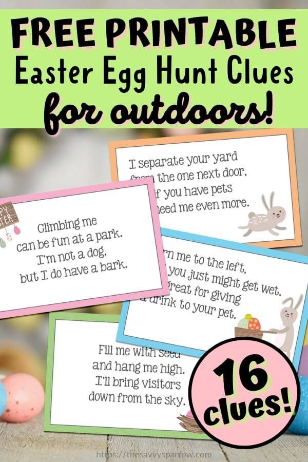 free printable easter egg hunt clues for outdoors