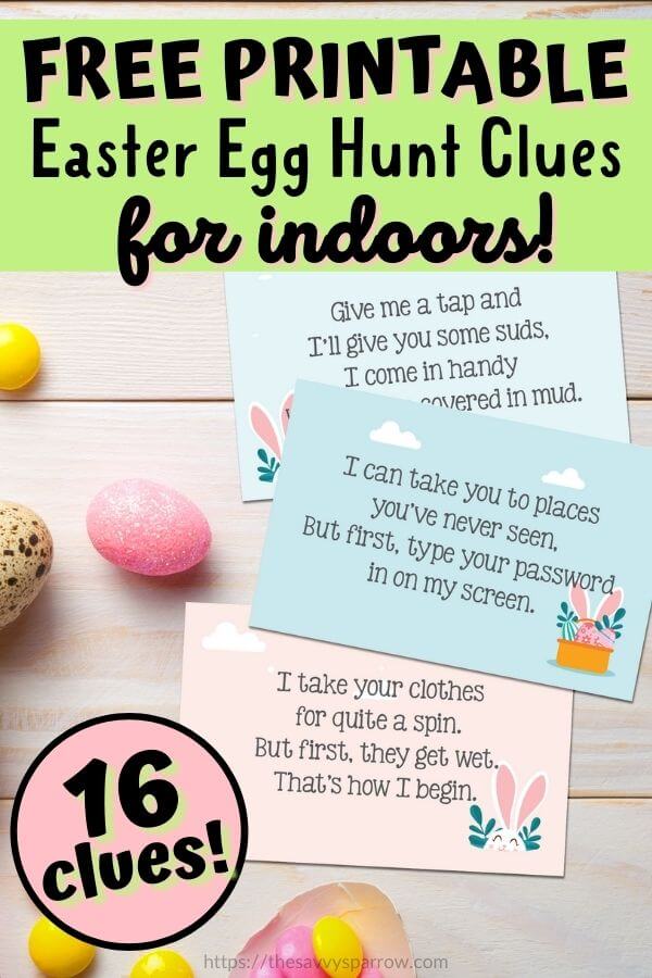 free printable easter egg hunt clues for indoors