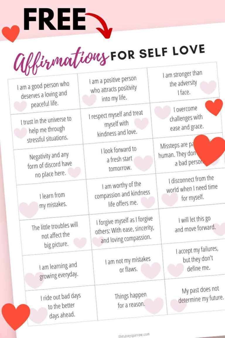 114 Self Love Affirmations to Boost Your Confidence (Free Printable List!)