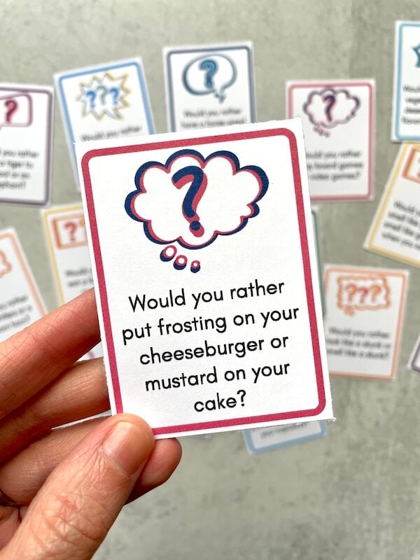 a printable would you rather question card