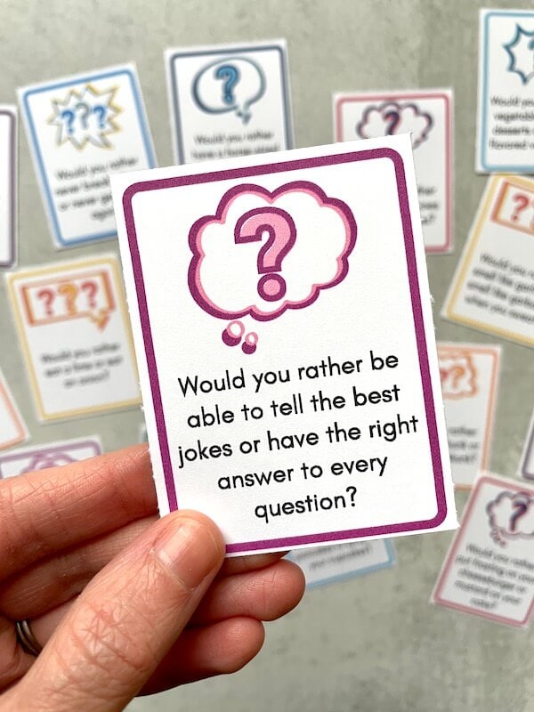 a would you rather question printable card