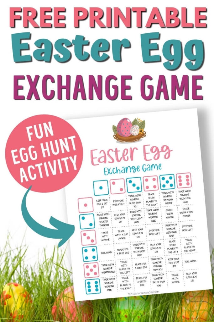 free printable Easter egg exchange game mockup
