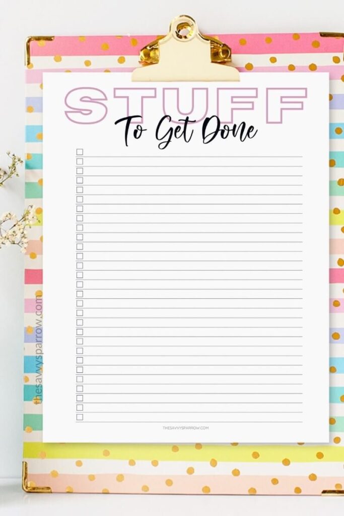 printable to do list that says "stuff to get done"