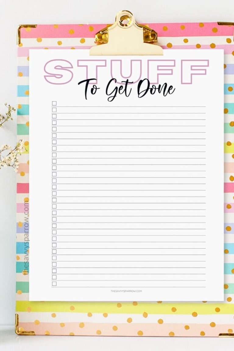 Create a Master To Do List with Free Printable Templates