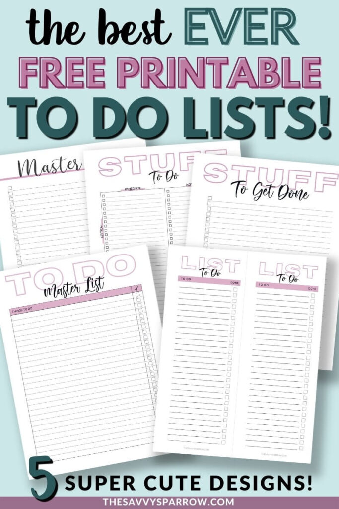 Create a Master To Do List with Free Printable Templates