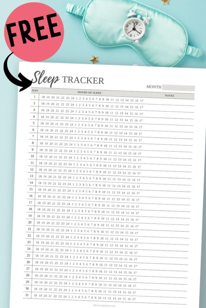 Download Printable Monthly Sleep Tracker Template PDF