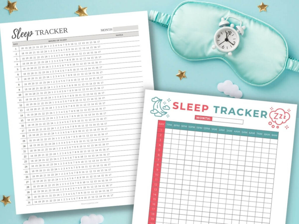 2 sleep log printable tracker PDFs