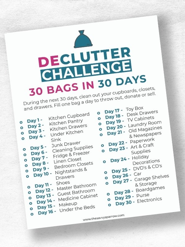 30 bags decluttering challenge pdf