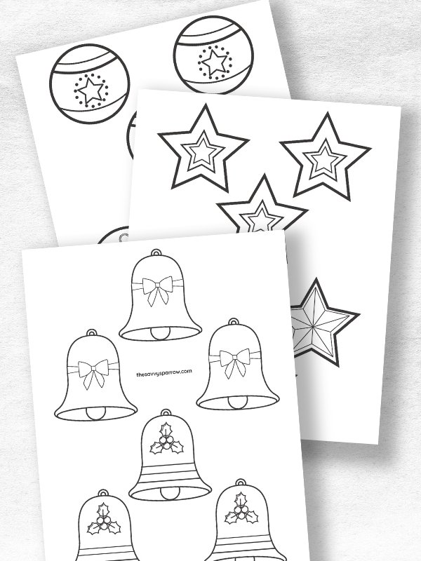 3D paper christmas ornament templates