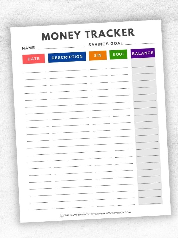 allowance tracker template