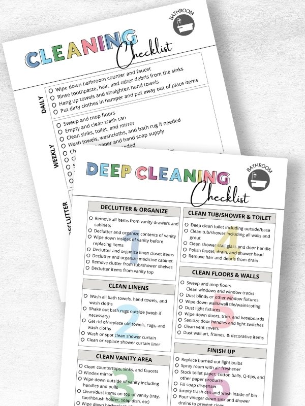 bathroom cleaning checklists