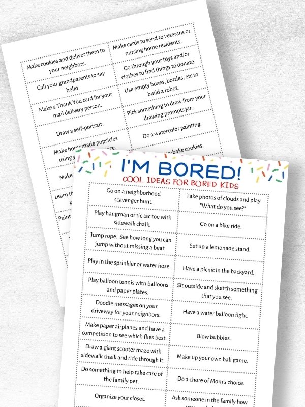 printable bored jar ideas